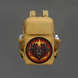 Parche táctico Flame Hell Dog – Insignia moral con velcro