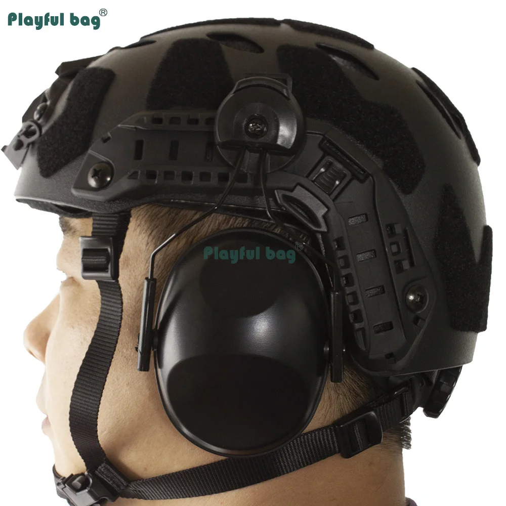 Protectores auditivos tácticos para auriculares, orejeras PRO con cancelación de ruido de 24dB para cascos rápidos, soporte de protección auditiva AQB213 - imagen 3