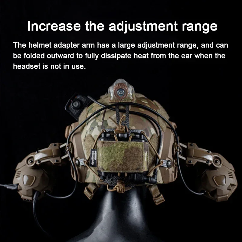 Auriculares tácticos Bluetooth con reducción de ruido, auriculares con sonido de doble uso para OPS Core ARC Wendy M-LOK, orejeras para casco de tiro - imagen 4