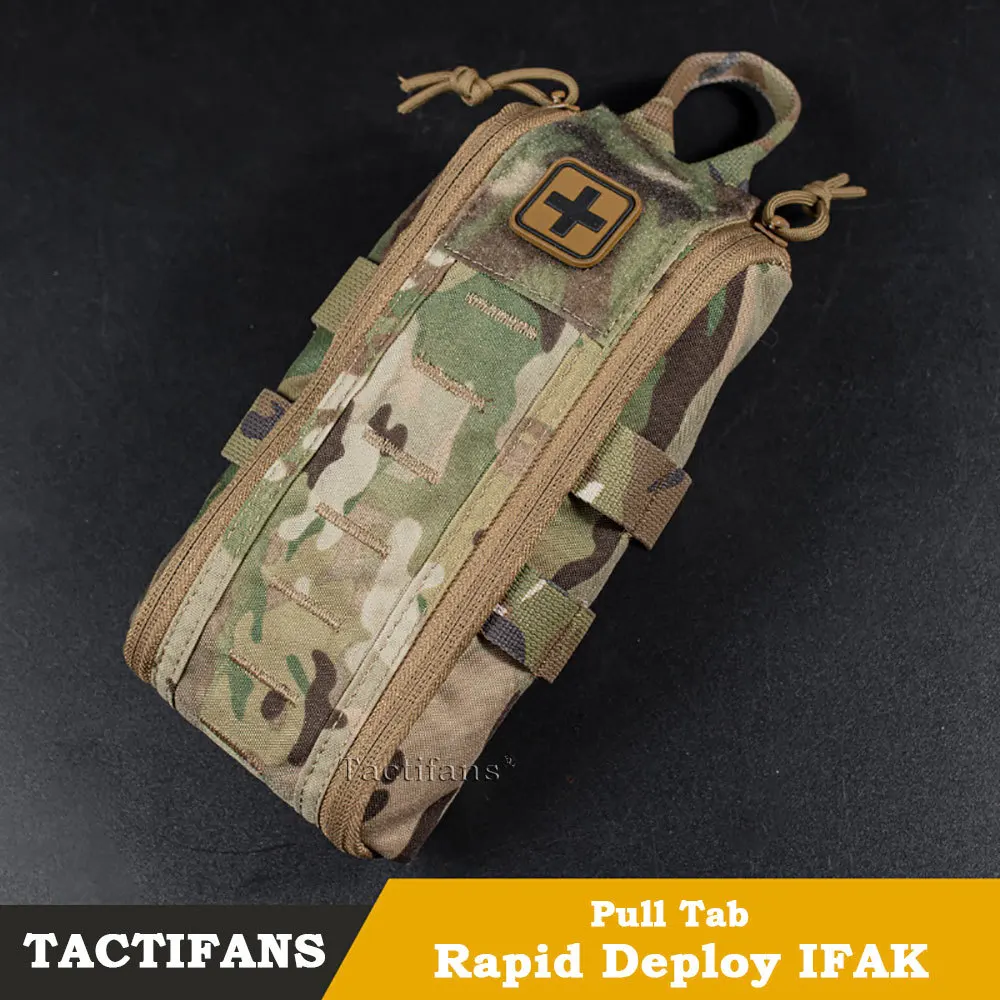 Tactifans bolsas de caza IFAK, Kit de primeros auxilios, paquete de bolsa vacía, lengüeta de extracción rápida, cordón de choque, Panel interno, Clip MOLLE de caza - imagen 2