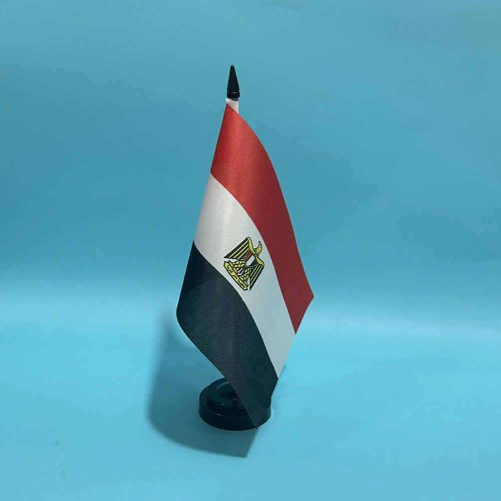 Bandera de la SKY, bandera de escritorio de oficina de Egipto, 14x21cm, bandera nacional de Egipto, pancarta de país, adornos de escritorio, banderas - imagen 5