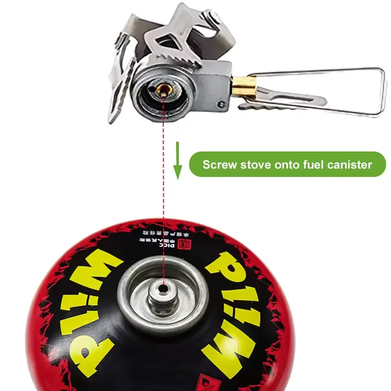 Mini quemadores de Gas de titanio para acampada, estufa de bolsillo de una pieza para exteriores, senderismo, cocina plegable, horno portátil, HT-3000T - imagen 2