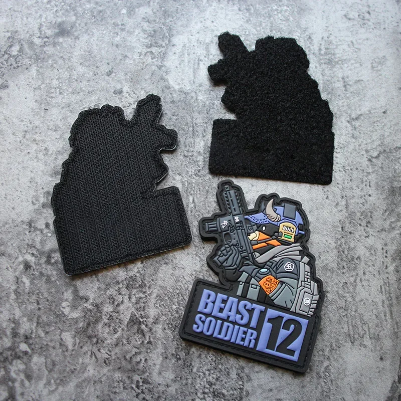 Parches 3D de PVC BEAST SOLDADO para ropa, goma, doce signos del zodiaco, insignias de moral táctica en mochila, parche de gancho y bucle - imagen 5