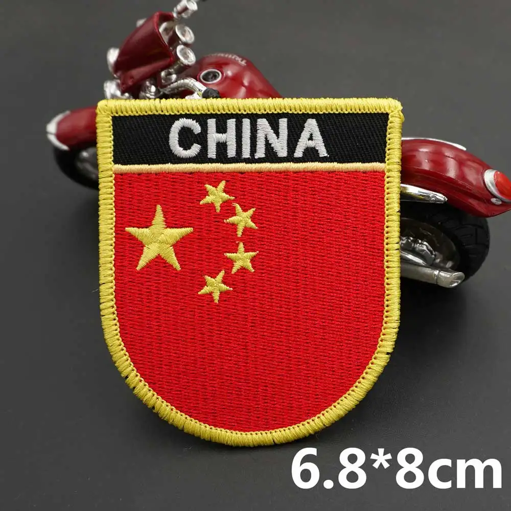 Parches de bandera china, insignias de bandera roja de cinco estrellas, apliques bordados de moral táctica militar con respaldo de gancho - imagen 4