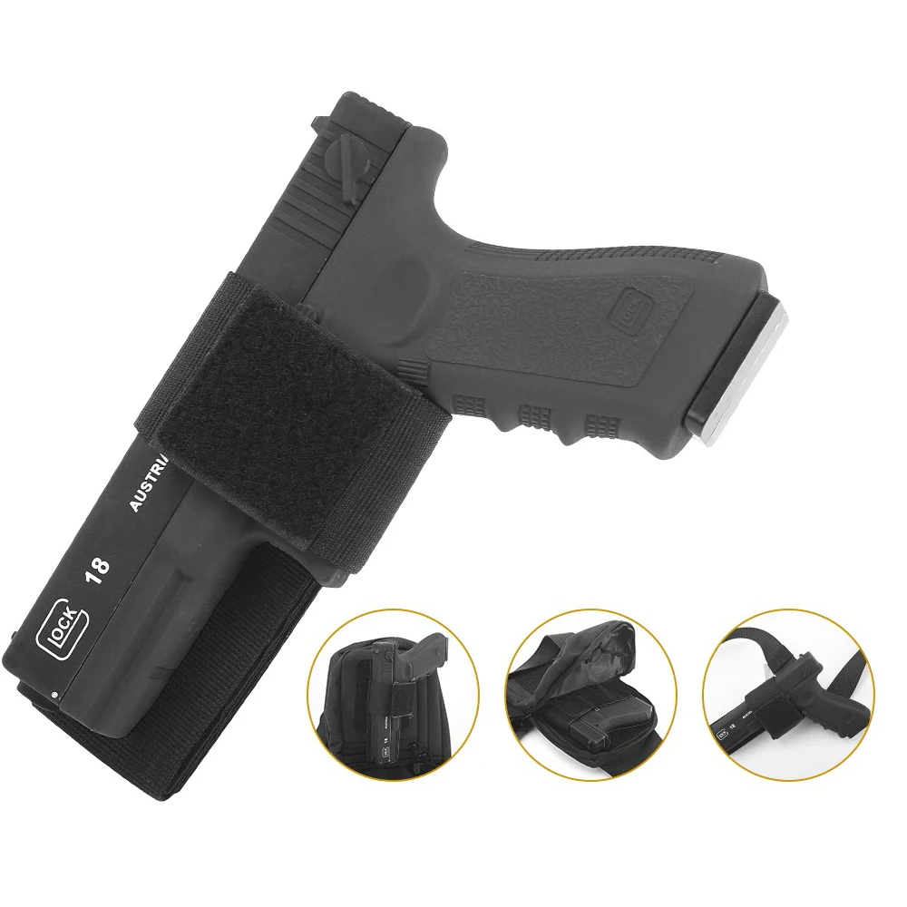 Funda de pistola Universal para transporte oculto, funda de pistola, almacenamiento de pistola Glock, soporte de transporte oculto con gancho y bucle