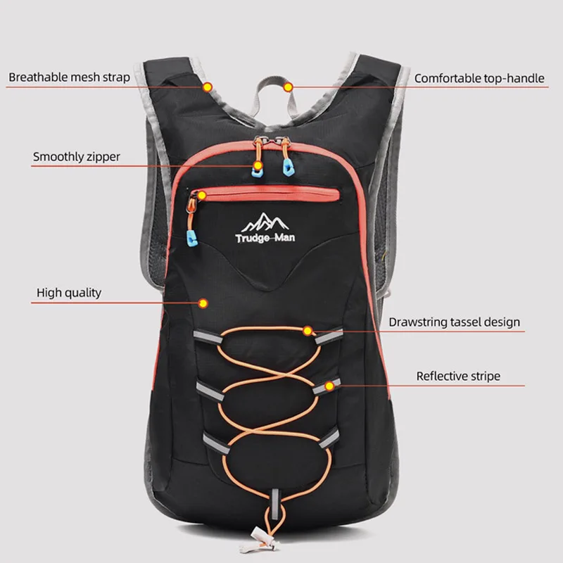 Mochila para senderismo, ciclismo, Camping para hombres y mujeres, escalada al aire libre, viajes, deportes, bolsas reflectantes con cordón, mochila para correr y trotar - imagen 3