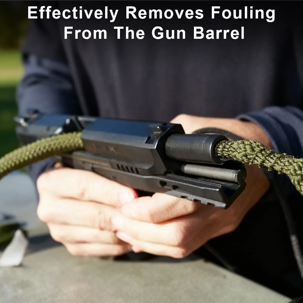 Kit de limpieza de pistola táctica, cepillos de limpieza de pistola de 9mm, cuerda limpiadora de orificios, herramientas de limpieza de barril Cal, accesorios para pistola de caza, 17 Uds. - imagen 5