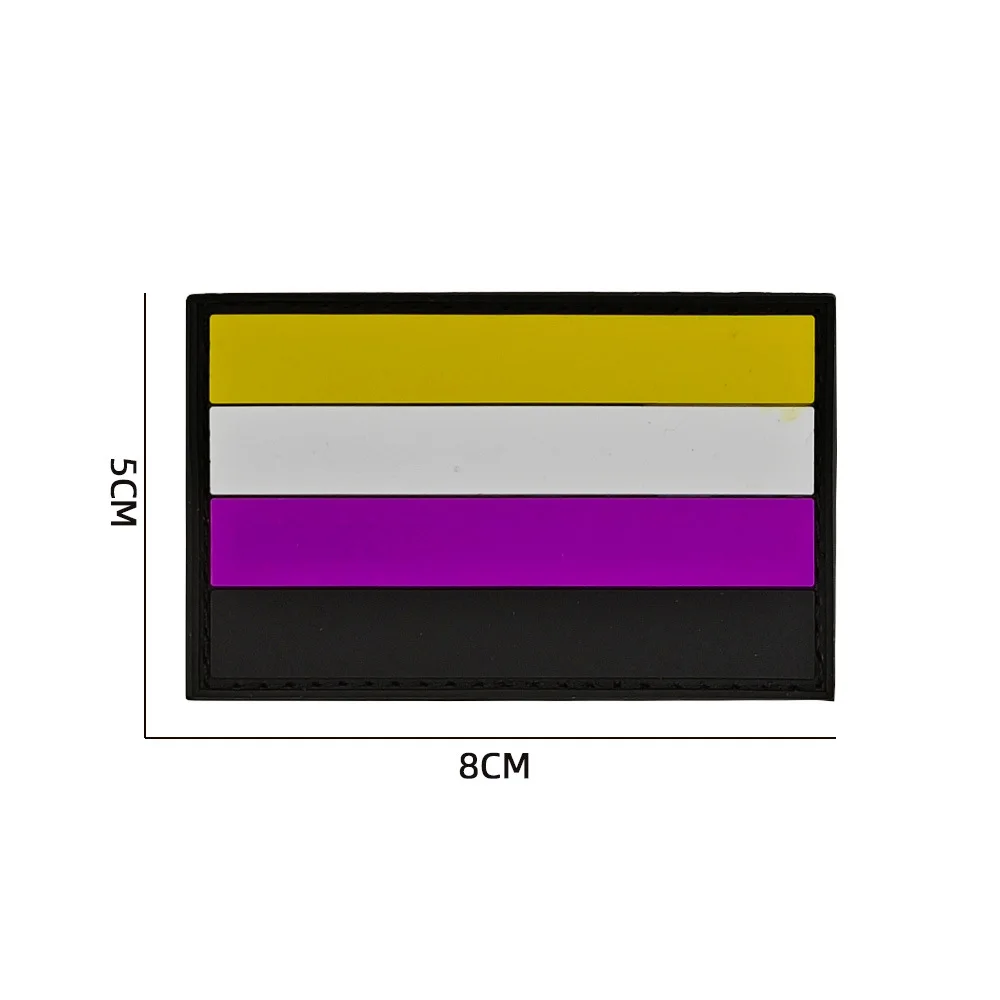 Pegatinas tejidas de goma de PVC de alta calidad, multicolor, Bandera de arcoíris, parches mágicos para ropa, insignias de pegamento, apliques de mochila - imagen 4