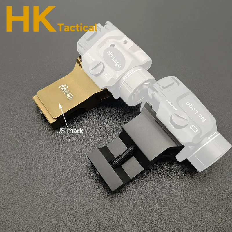 Base de linterna táctica para exteriores, luz de explorador para M300 M600 Airsoft, montaje lateral compensado, compatible con riel de 20mm, accesorio de montaje de Metal para arma - imagen 4