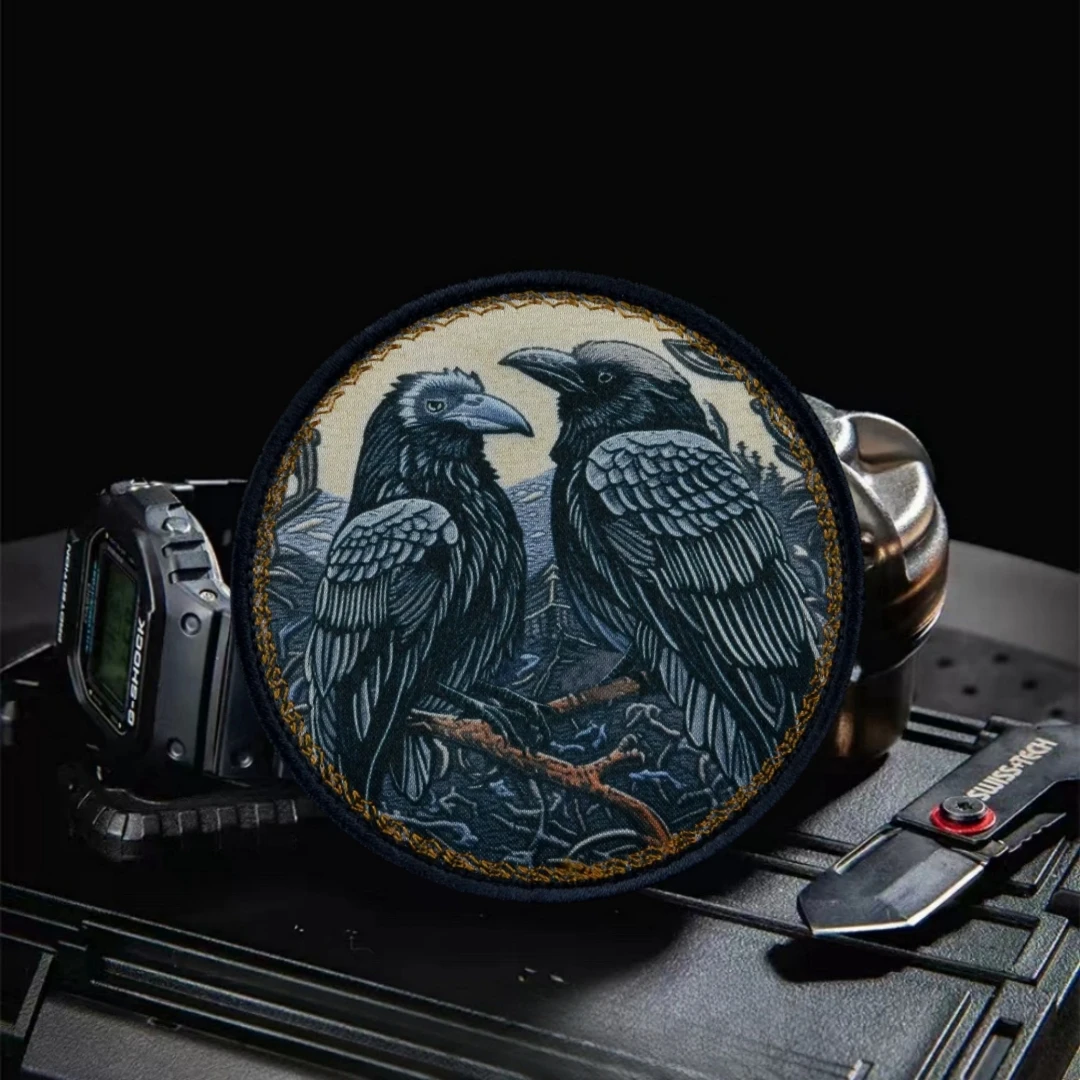 Insignia de moral "Odin's Ravens", emblema de la muerte, parches tácticos de gancho y bucle para ropa, mochila militar, pegatina impresa - imagen 4