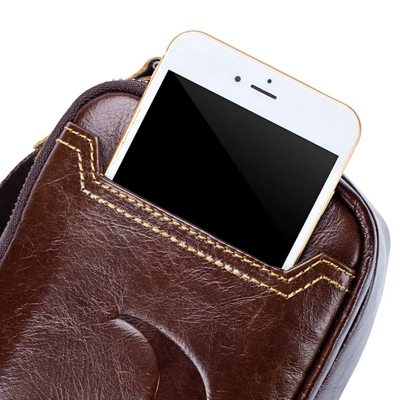 Bolso Satchel de piel de vaca auténtica para hombre, bandolera de hombro a la moda, de alta calidad - imagen 4