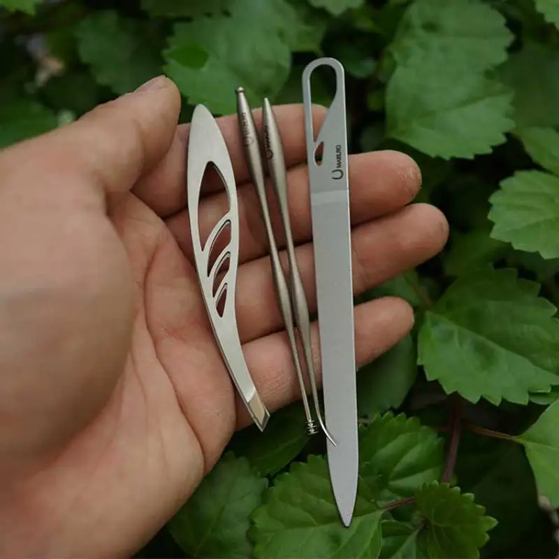 Beauty Series-palillo de dientes helicoidal de titanio puro, lima, pinzas diagonales, herramientas EDC - imagen 2