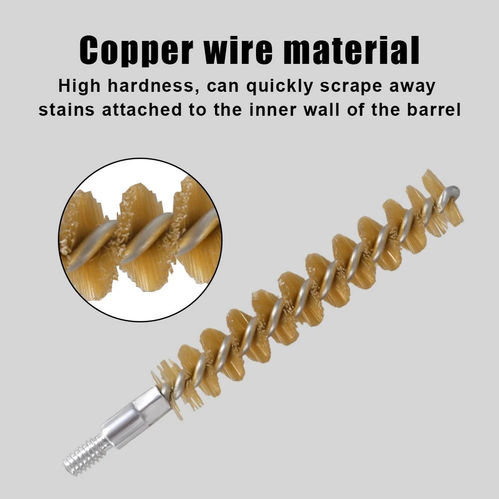 5 uds cepillos de limpieza de pistola cerdas de fósforo cepillo de limpieza de orificio de bronce para pistola escopeta.22.30 Kits de cepillos de limpieza de pistola - imagen 3