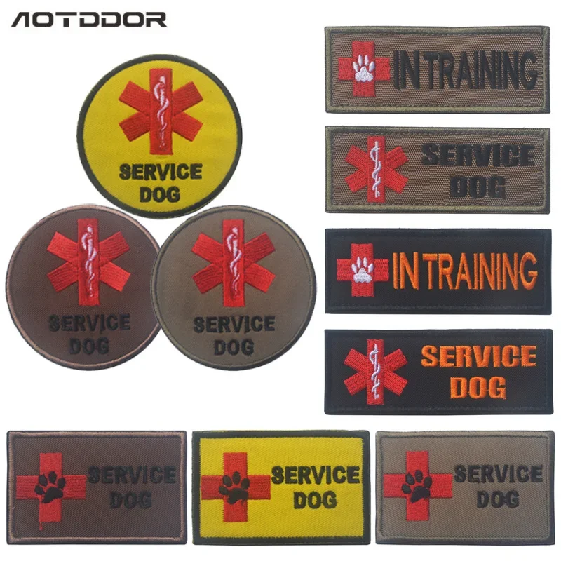 Parches bordados para perro, parches tácticos militares, insignias bordadas, EMT, médico, servicio médico, entrenamiento de trabajo, PTSD K9 - imagen 3