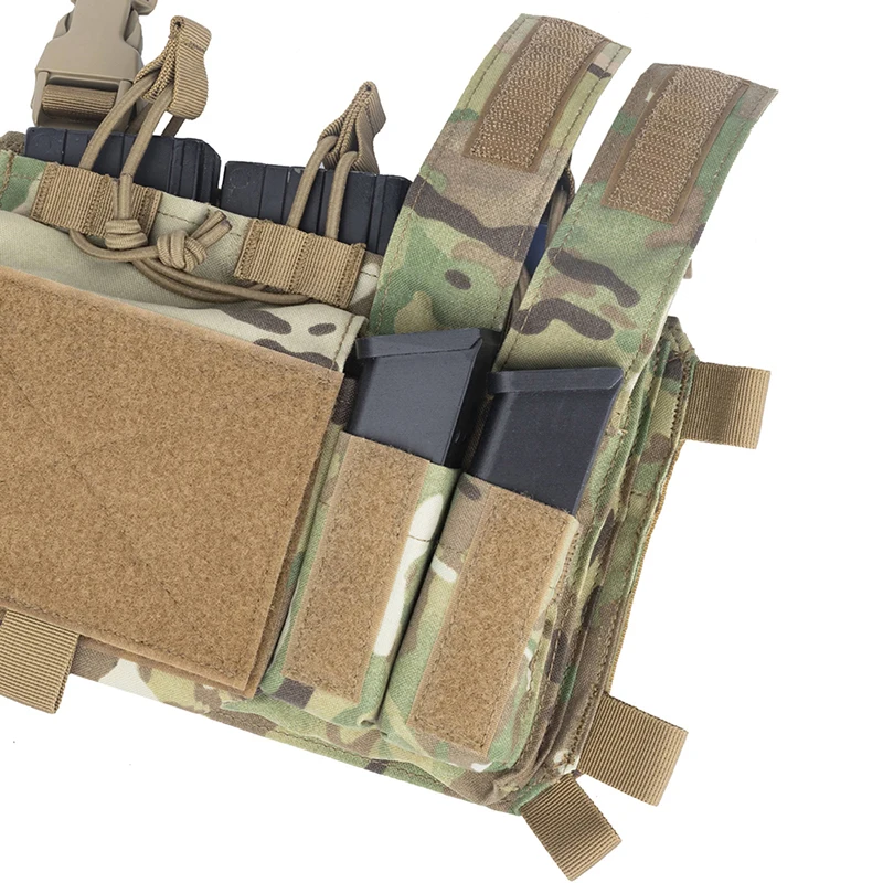 Bolsa doble con solapa frontal, riñonera Abdominal de doble pila, bolsa táctica Airsoft Triple Mag para chaleco de caza FCPC FCSK - imagen 5