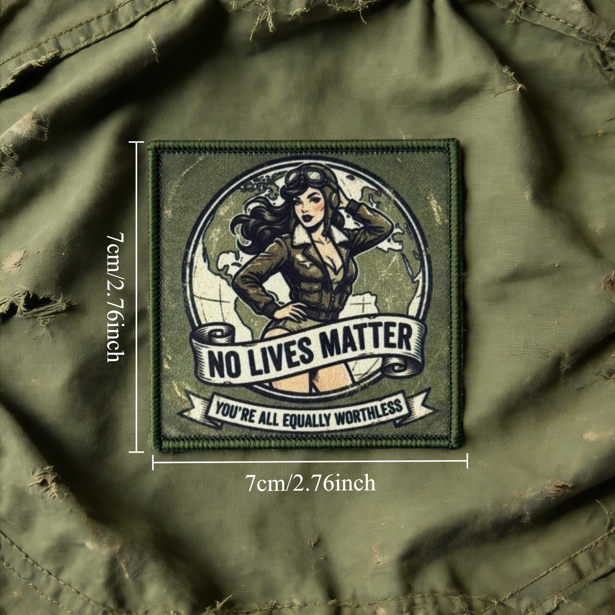 No vidas importa, eres todos, parche táctico de moral igualmente sin problemas, pegatina para mochila del ejército militar, parches impresos con gancho y bucle - imagen 3