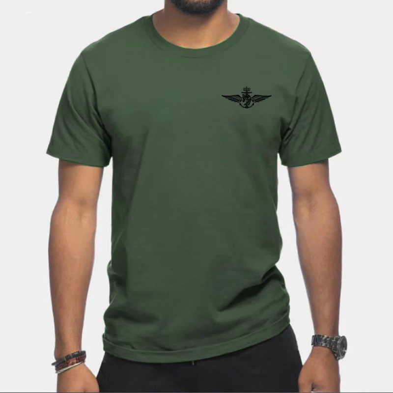 Camiseta de manga corta con cuello redondo y estampado de ala de corona para hombre, Camiseta cómoda de algodón para deportes de combate al aire libre de las fuerzas especiales de verano - imagen 2