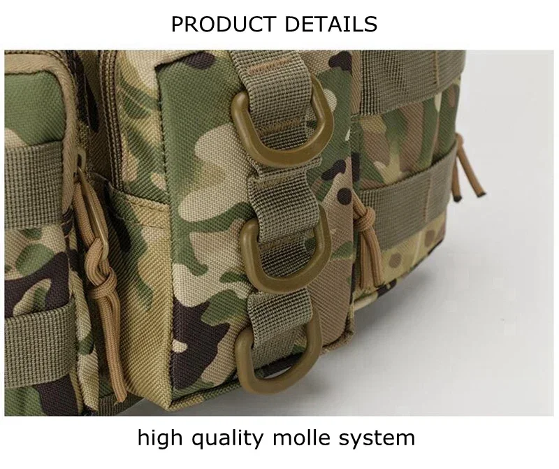 Riñonera EDC CLUSGO con múltiples bolsillos y sistema MOLLE