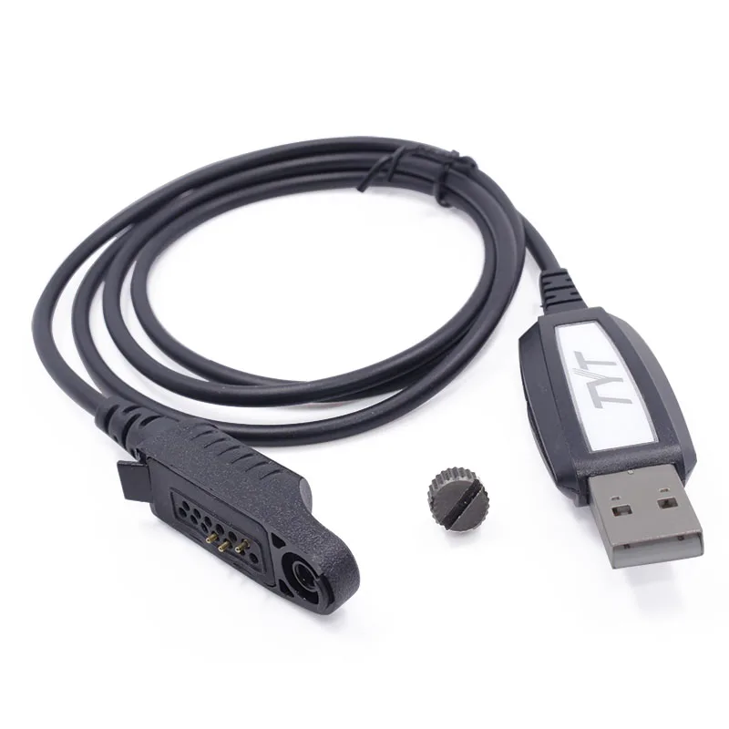 Cable de programación USB Original TYT de 3 pines con controlador de CD para Walkie Talkie TYT MD-2017 DMR Radio bidireccional portátil Digital