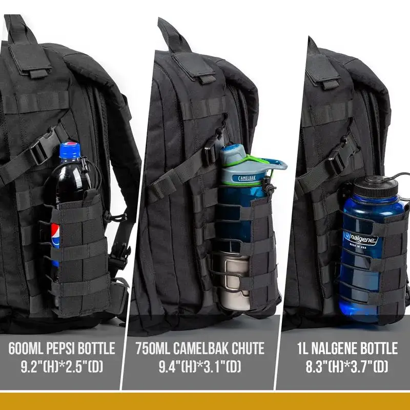 OneTigris Molle Funda para botella de agua, soporte para botella de agua ajustable de 34 oz, soporte para cantimplora MOLLE, bolsa para botella minimalista ROC - imagen 5