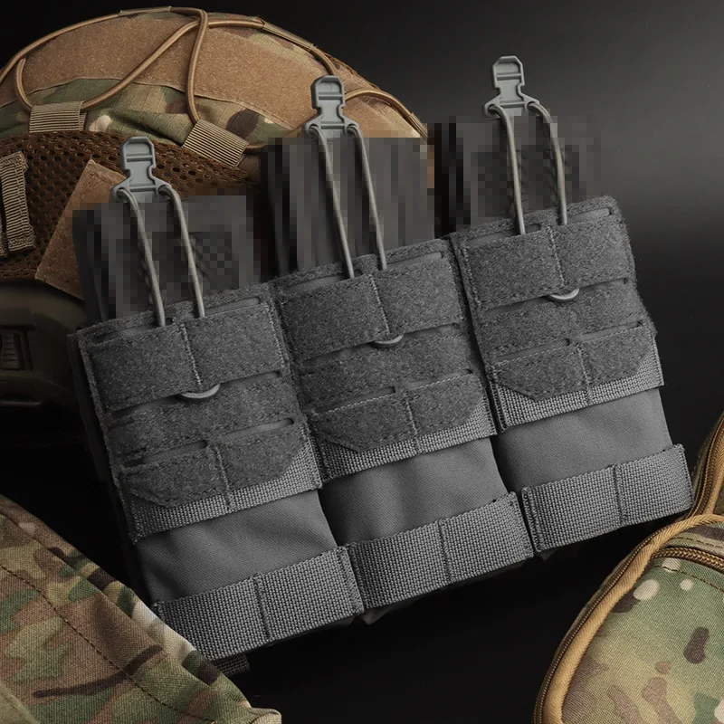 Equipo táctico del ejército para exteriores, chaleco de camuflaje, paquete Triple, Molle, multiusos, juego de Paintball, Kit de accesorios, 5,56 - imagen 3