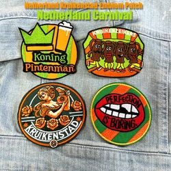 Parche bordado Kruikenstad – Insignia carnaval para planchar o coser