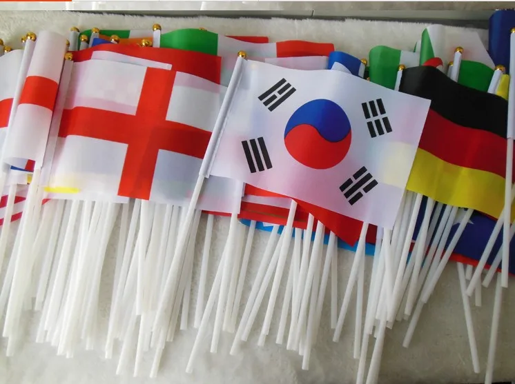 SKY FLAG-asta de bandera mundial de 30cm, 40cm y accesorios, mástil de plástico para agitar la mano, 14cm x 21cm, 100 unidades por lote - imagen 5