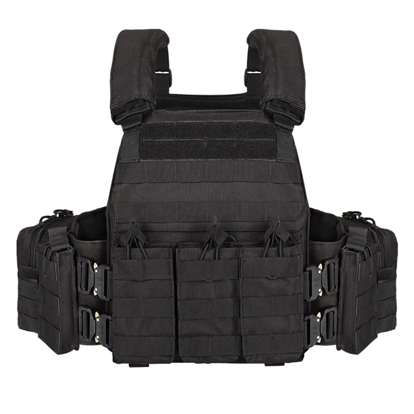 YAKEDA-Chaleco táctico de nailon 1000D, bolsa para revistas, chaleco Molle ajustable protector para caza al aire libre para equipo de combate Airsoft - imagen 3