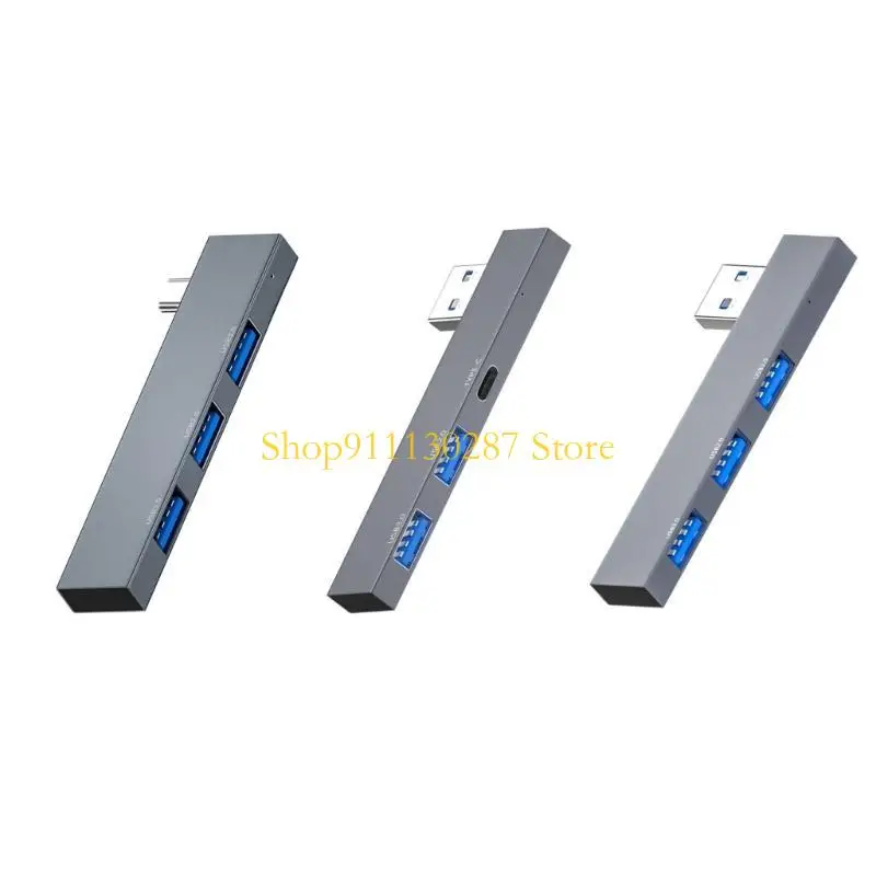 J1HC 3-puerto USB Hub 2.0 USB/Tipo C Splitter portátil portátil portátiles accesorios aleación aluminio múltiple - imagen 3