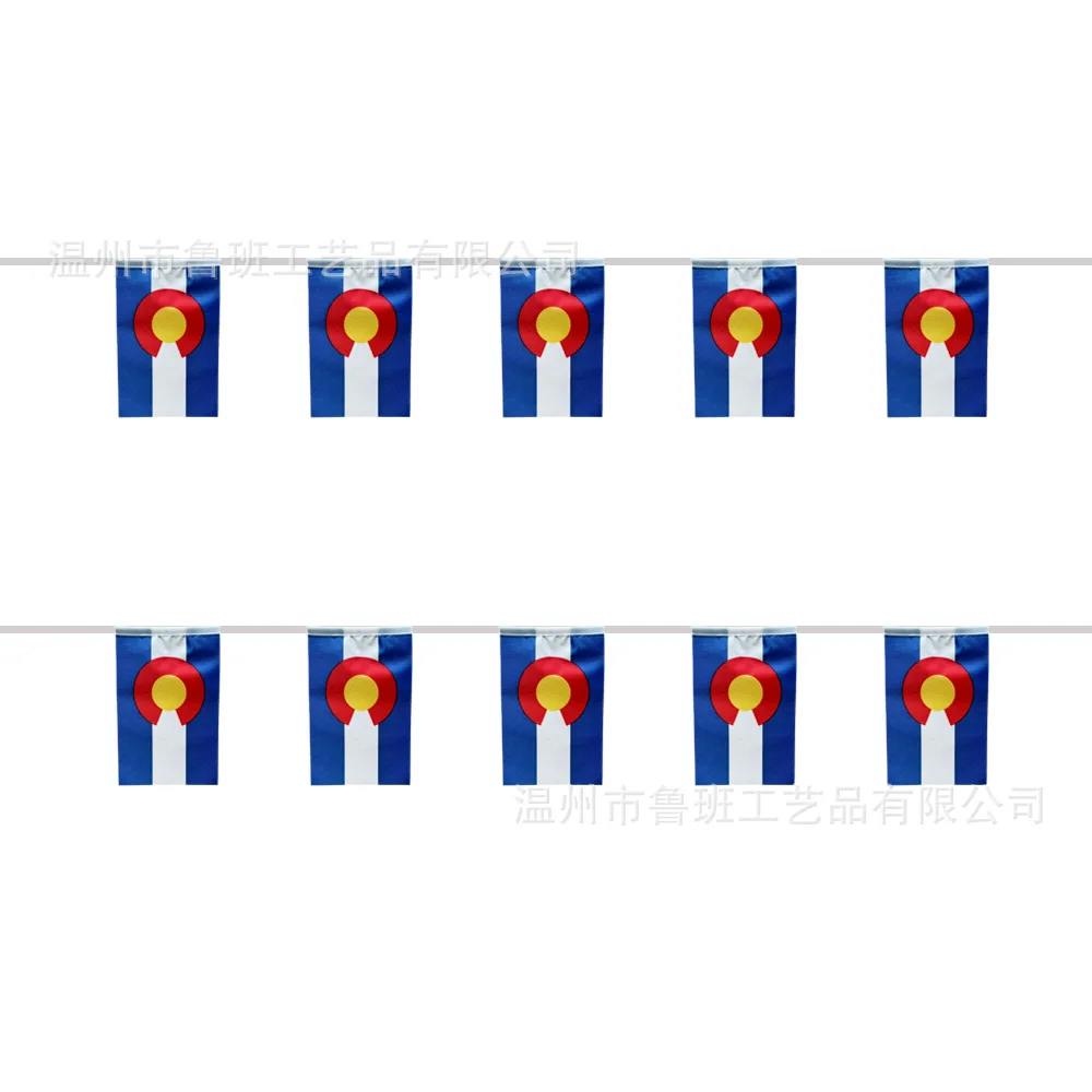 SKY FLAG Banderines de Colorado, 14x21cm, 20 unids/lote, banderas de hilo de Colorado, banderín para decoración de festivales y vacaciones