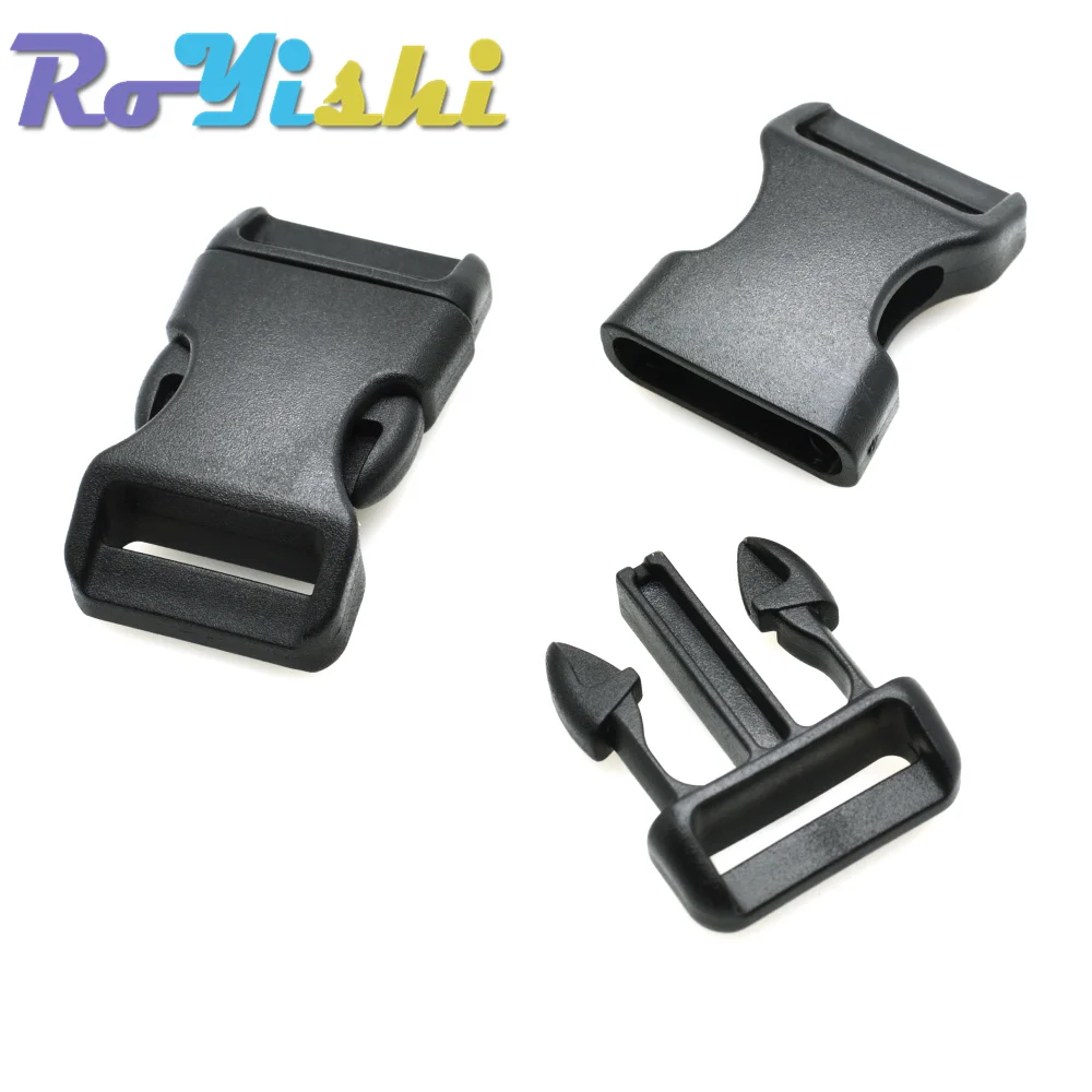 10 unids/pack Piastic hebilla de apertura lateral curvada 550 pulsera Paracord Collar de perro mochila Correa correas 10mm 15mm 20mm 25mm - imagen 4