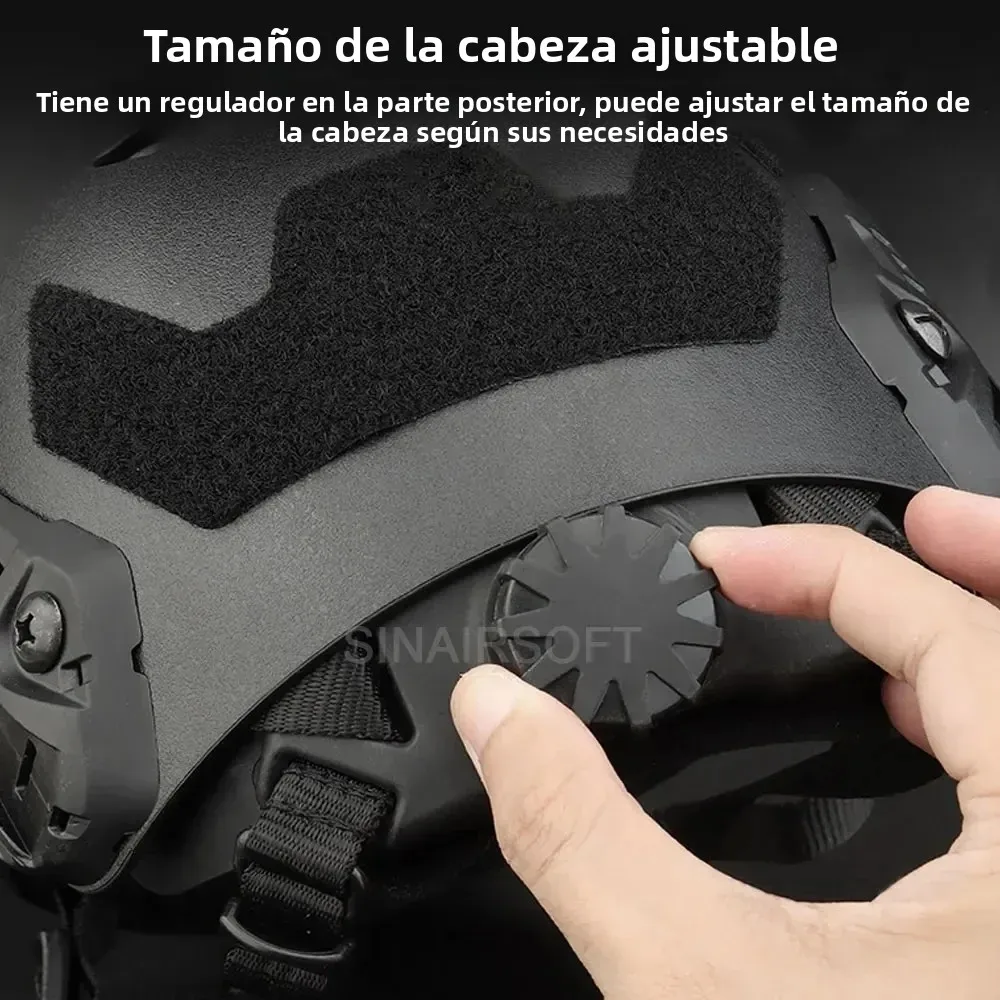 Sistema de suspensión interior para casco táctico, cascos CS portátiles, correa de bloqueo de cabeza ajustable, accesorios para casco de corte alto FAST SF - imagen 3