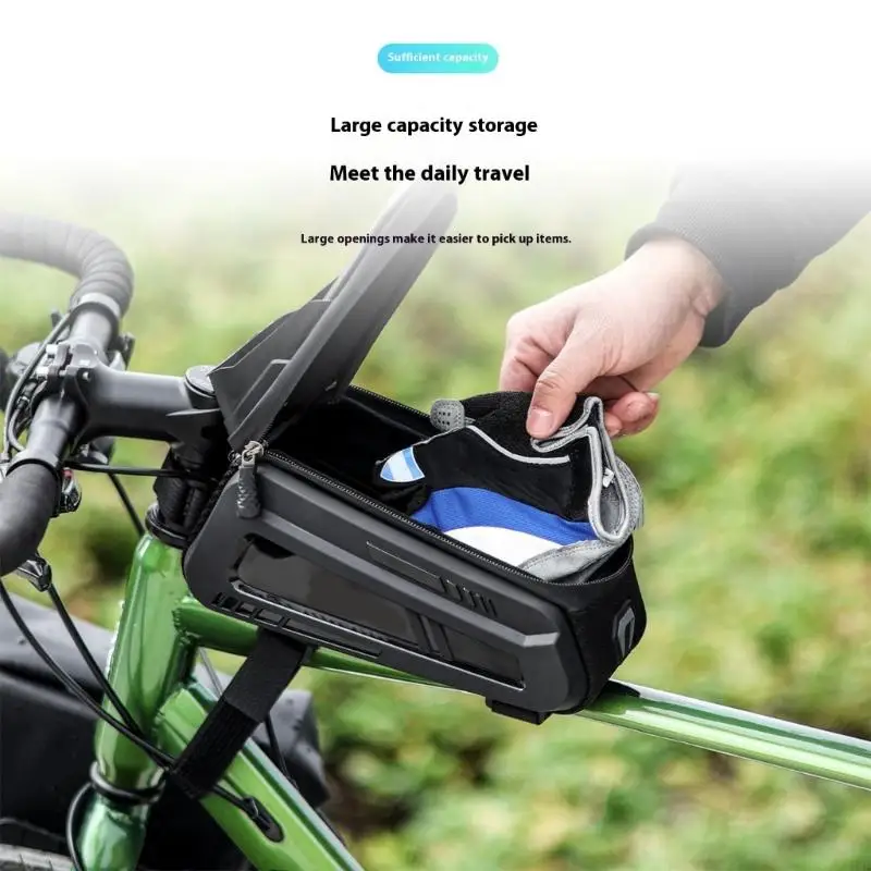 Soporte teléfono ciclismo a prueba ciclismo resistente agua Panel táctil Transparent Touch Bolsa bicicleta para - imagen 3