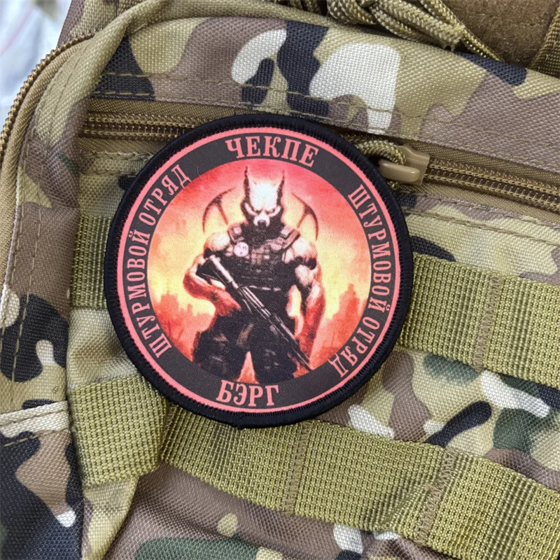 Parche táctico con estampado de demonio para ropa, insignia de moral militar, parches con gancho, accesorios para mochila, pegatinas - imagen 4