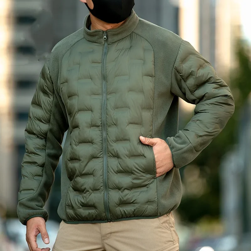 Ropa de algodón cálida y resistente al viento para hombres, chaqueta informal de negocios gruesa, chaqueta de asalto con múltiples bolsillos, invierno al aire libre - imagen 4