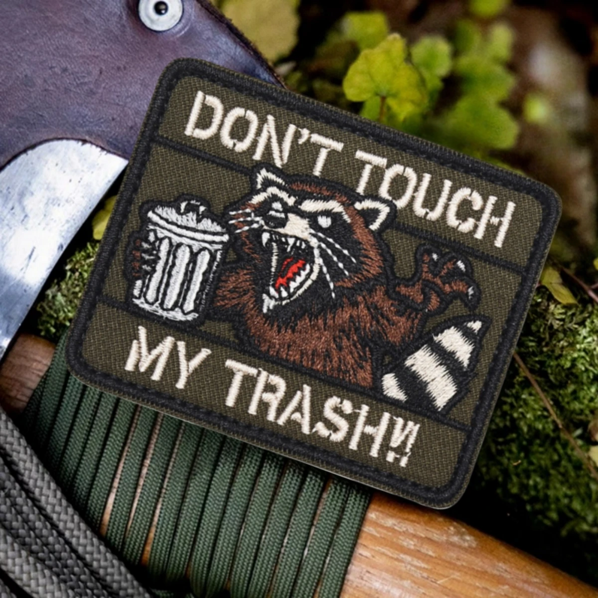 Parche de mapache "Don't Touch My Trash", insignia de moral táctica, parches de gancho y bucle impresos para ropa, apliques militares personalizados - imagen 5