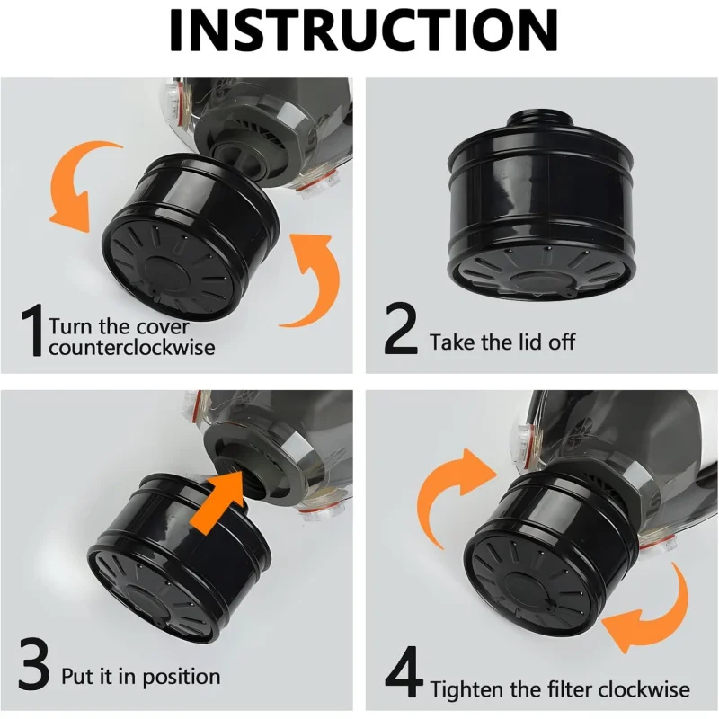 Filtros de máscara de Gas de 40mm, filtro de máscara de Gas individual para máscara de Gas, filtro de carbón activado de 40mm contra vapores, soldadura en aerosol de pintura al polvo - imagen 4