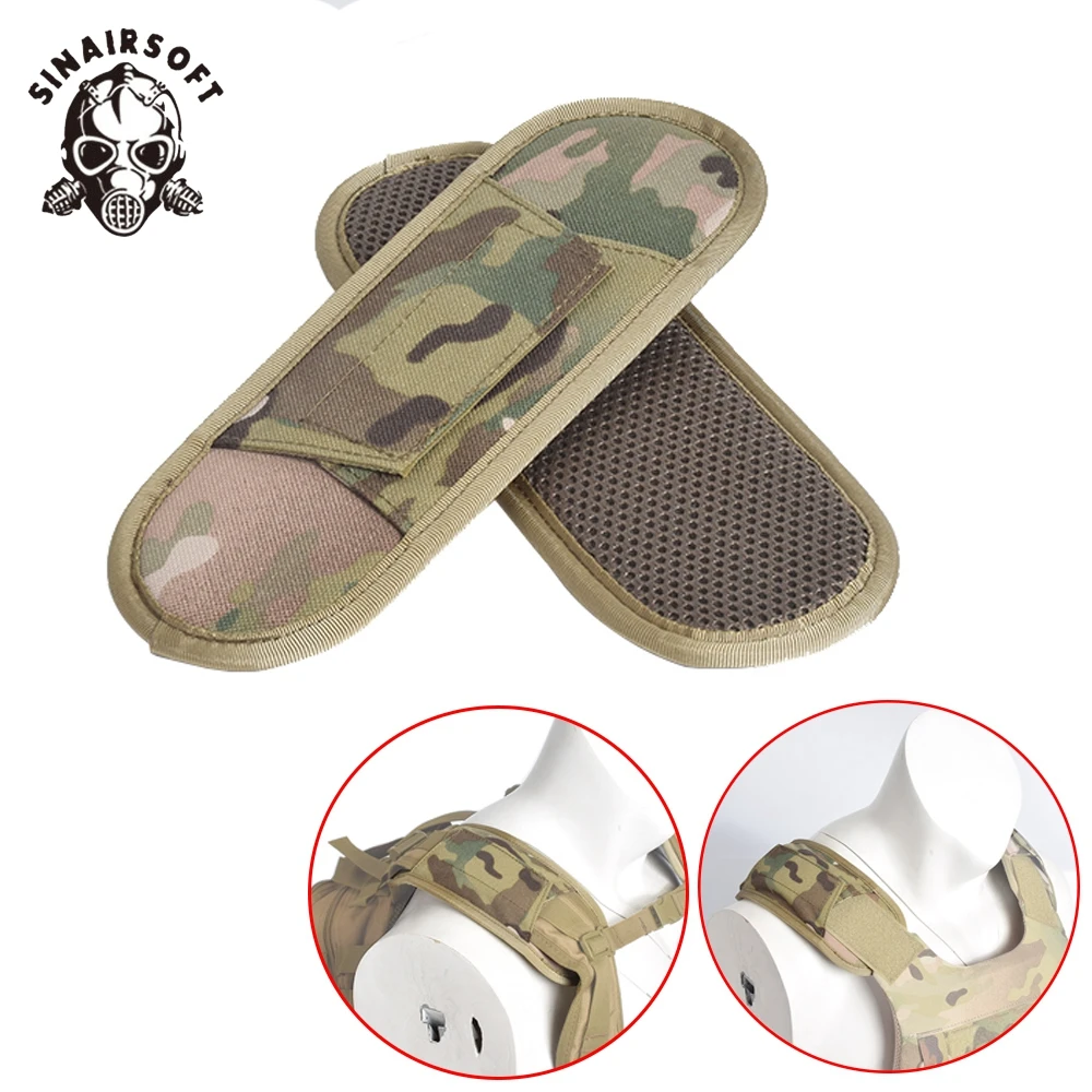 Almohadillas tácticas para correa de hombro, cubierta para aliviar el dolor de hombros, placa de armadura, accesorios para el pecho de caza, malla acolchada de descompresión, 1 par
