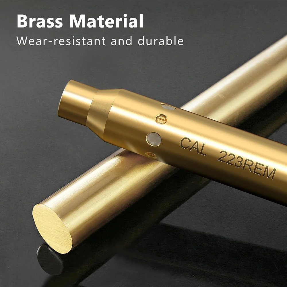 Mira táctica para puntero láser rojo.223 de 9mm para miras y miras, Cartucho para Rifle de pistola de caza, puntero láser de latón - imagen 5
