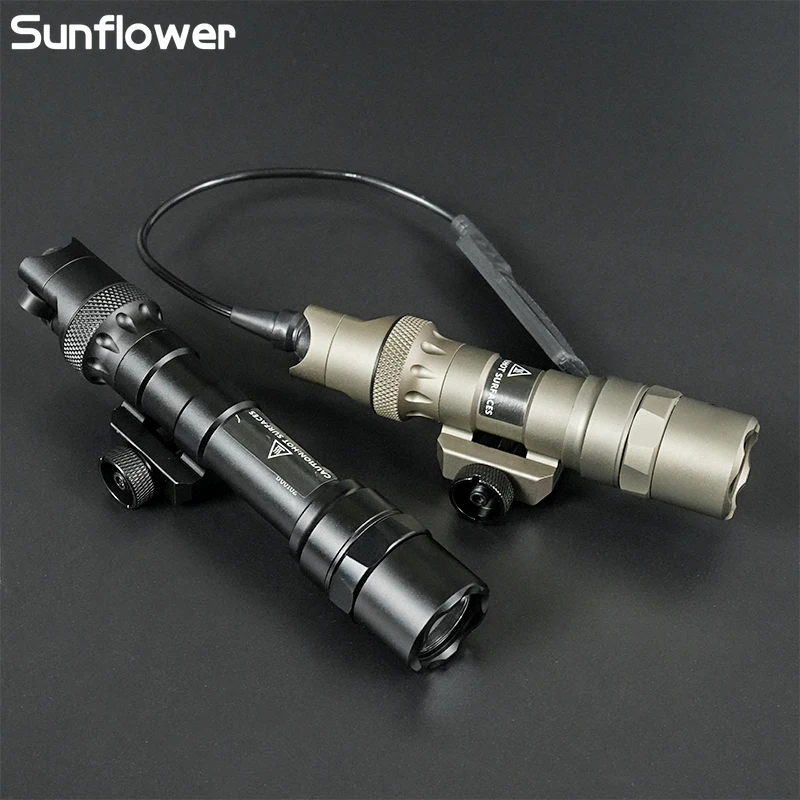 Equipo táctico Airsoft M300B M600B, luz de explorador, linterna LED con interruptor de presión de doble función para riel Picatinny de 21mm - imagen 3