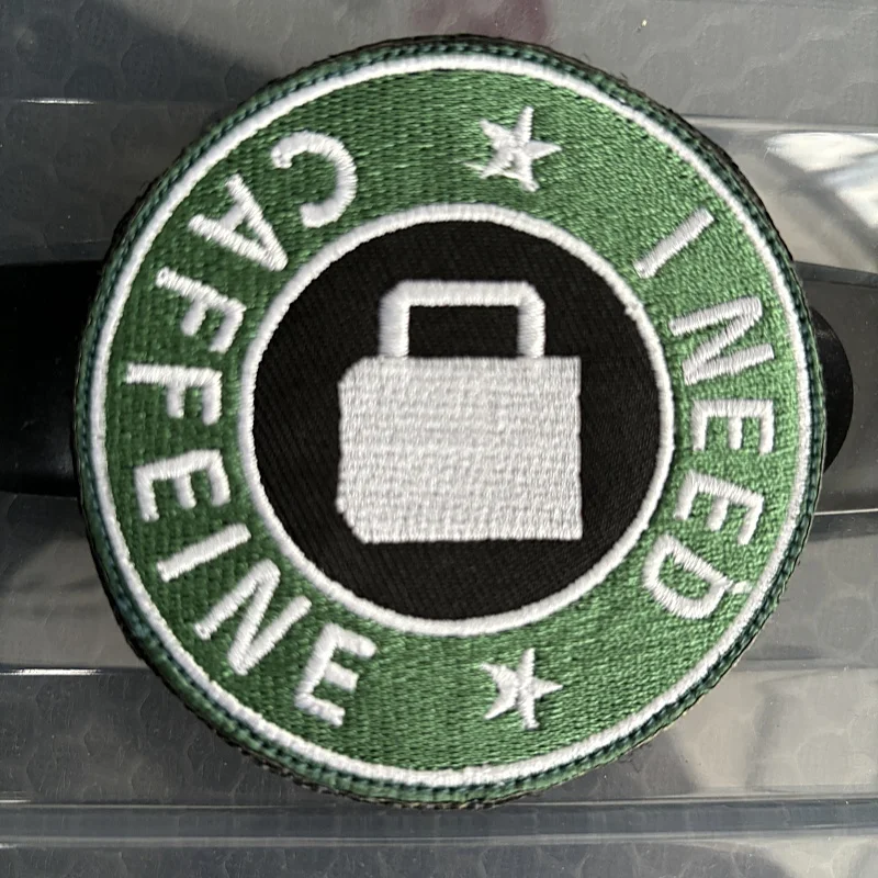 Parches bordados con cafeína, parche de gancho y bucle para mochila táctica DIY, accesorios, insignia de moral militar, apliques para ropa - imagen 3