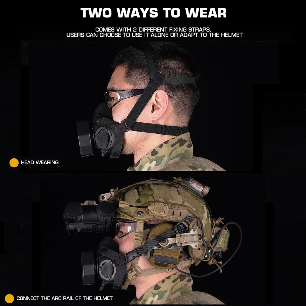Máscara SOTR, respirador táctico especial, máscara de media cara, versión de comunicación móvil de Radio para Paintball Militar Airsoft CS Cospla - imagen 5
