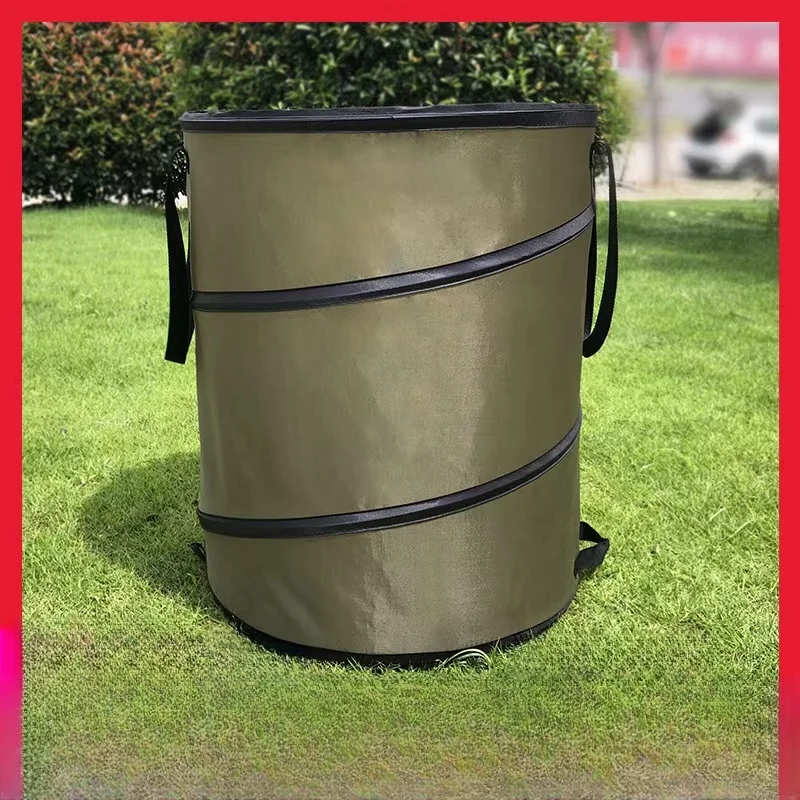 Cubo de basura plegable para jardín, papelera grande de tela Oxford con hojas, capacidad para almacenamiento de malezas al aire libre, novedad - imagen 3