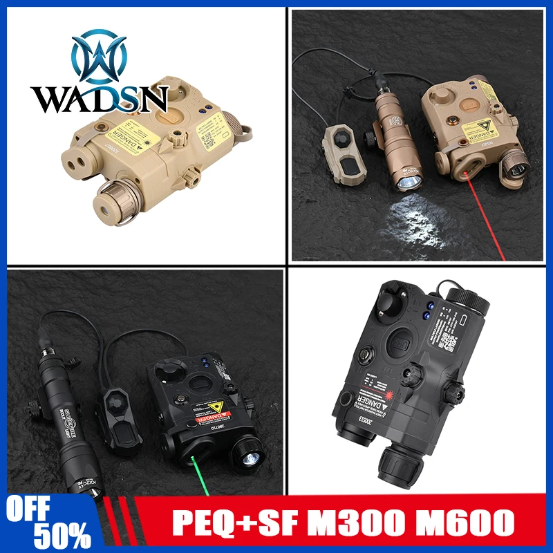 Linterna táctica PEQ 15 con punto rojo y verde, luz de relleno IR, linterna de caza, Kit Dual SF M300 M600, linterna LED estroboscópica PEQ con AXON