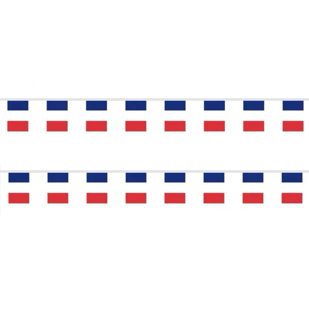 Bandera de Francia 14x21cm 20 unids/set FR Francia banderines cuadrados franceses decoraciones navideñas para fiestas navideñas - imagen 3