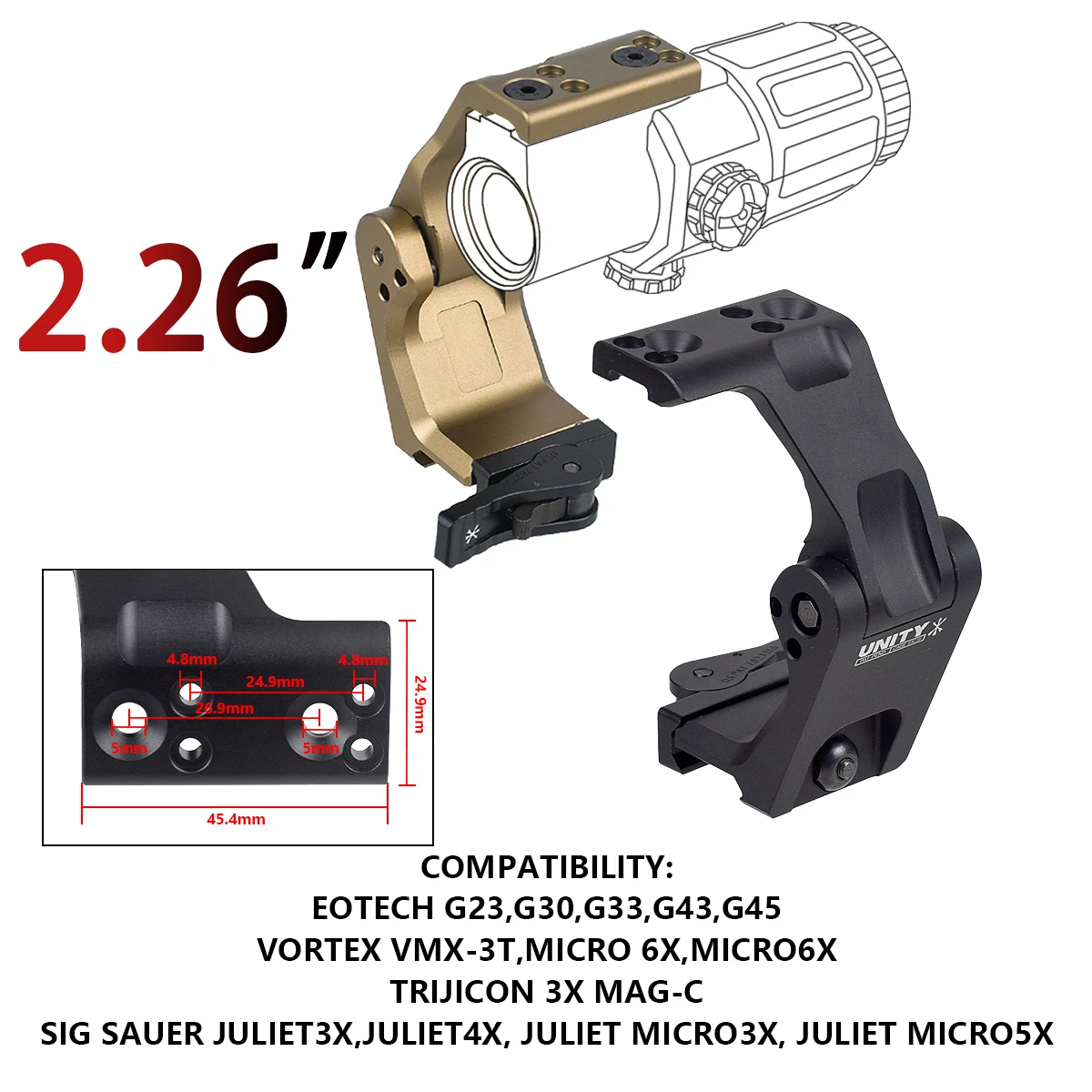 Soporte Elevador Plegable UNITY FAST FTC OMNI para Mira con Montura QD - imagen 5