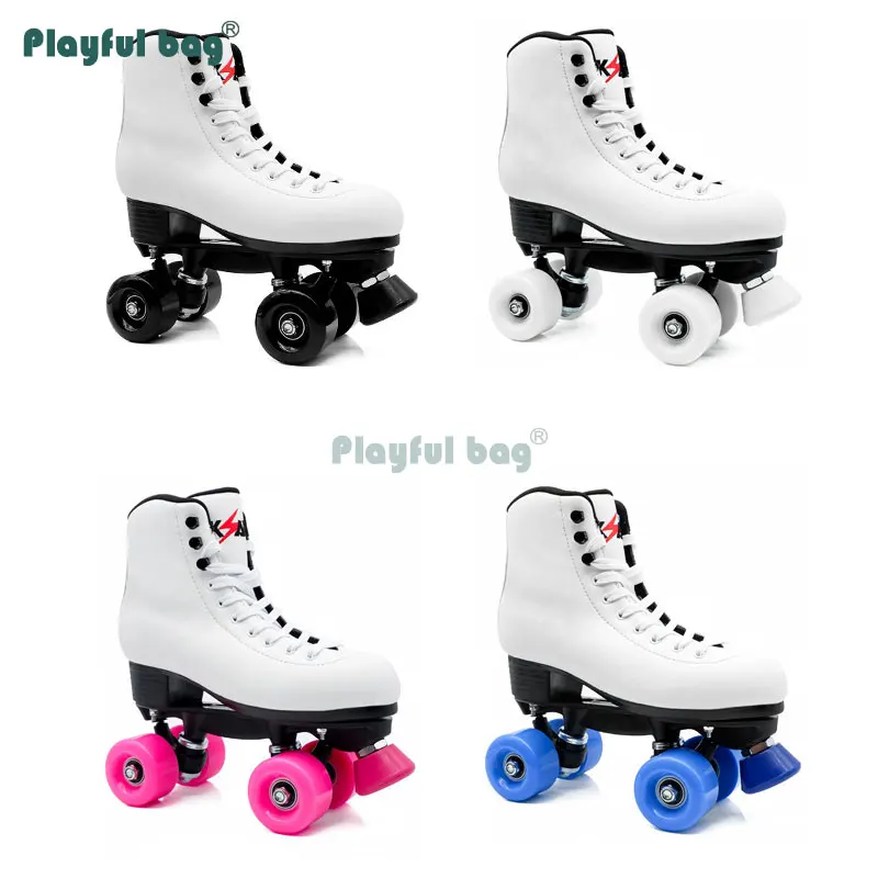 Patines de ruedas ajustables de doble fila 82A, patines con cabeza de freno de goma especial, accesorio para zapatos AMB251 - imagen 3