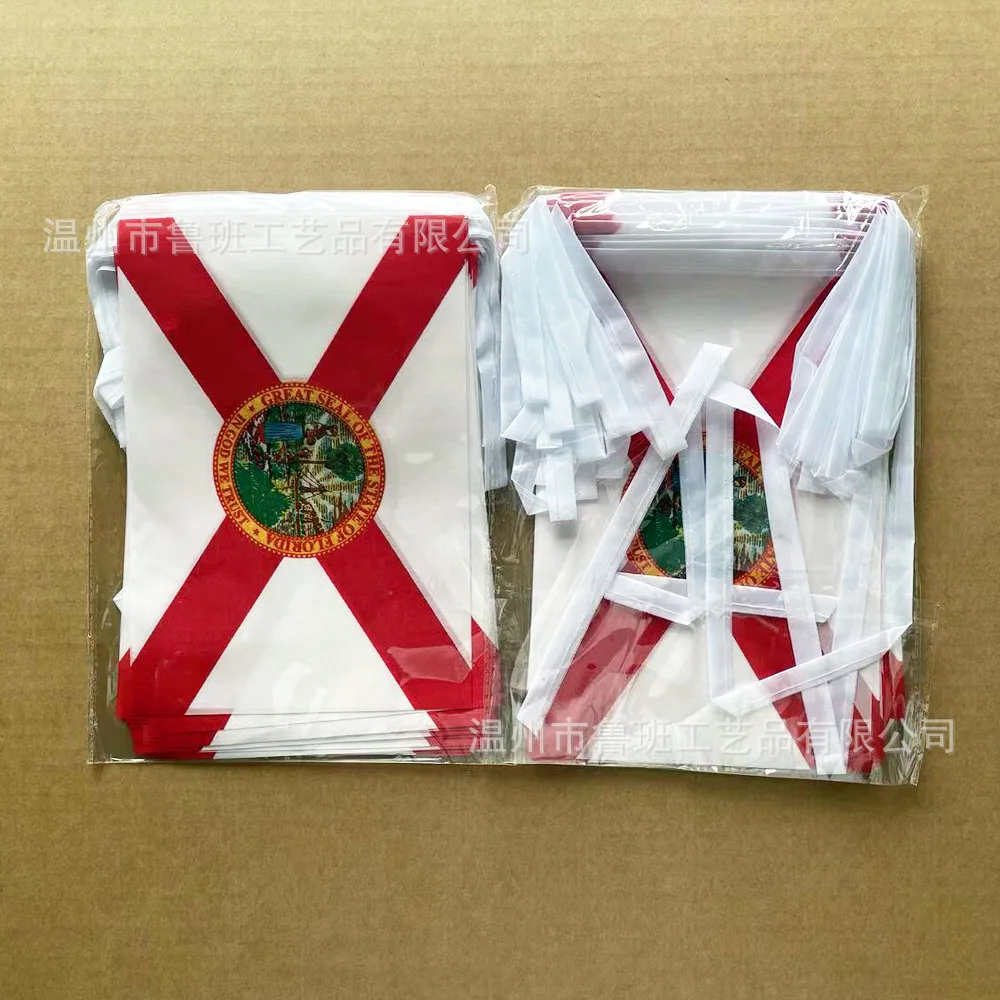 BANDERA DE SKY 14x21 cm 20 unids/lote banderines de Florida banderines de cadena de estado de EE. UU. Banner para decoración de fiesta y Festival - imagen 3