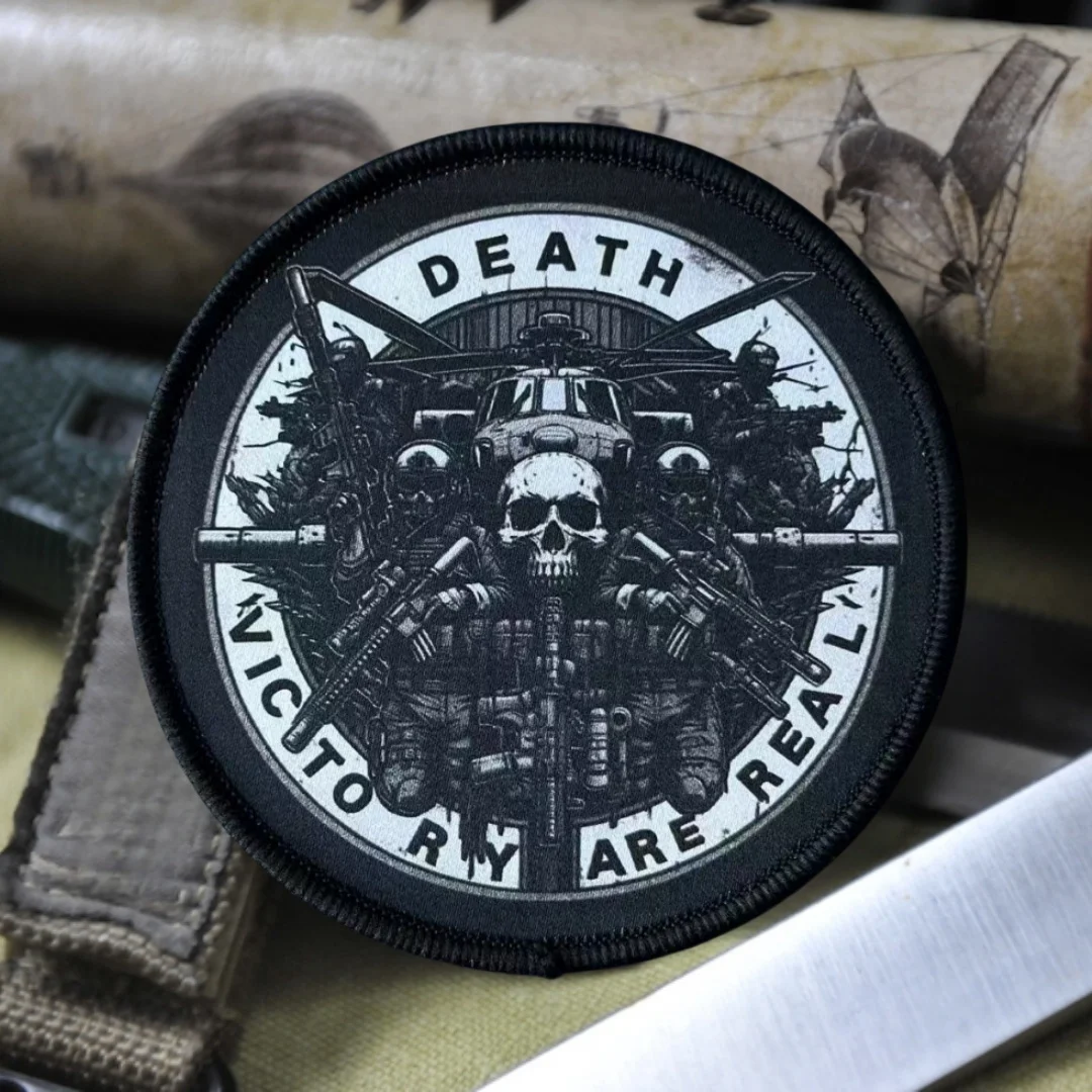 Parche táctico MORATH AND VICTORY ARE REAL Morale, brazalete con gancho y bucle impreso, pegatina decorativa para mochila o ropa - imagen 5