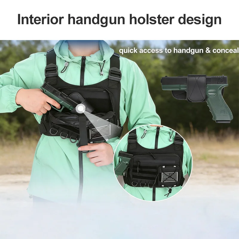 Riñonera táctica de pecho para pistolas, viaje y senderismo - imagen 2